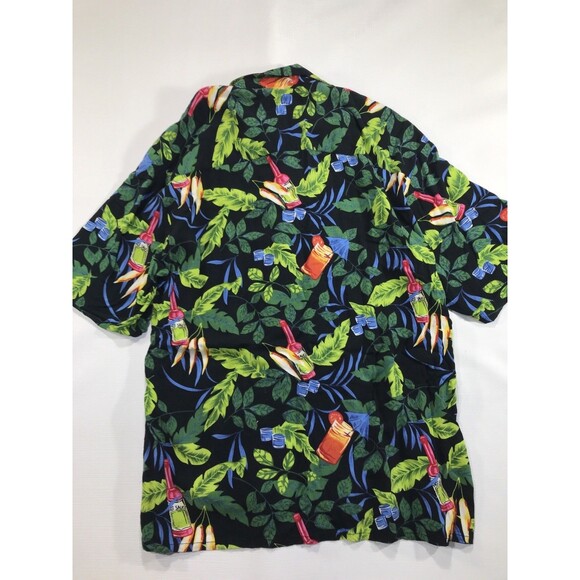 Puritan Hawaiian Button-Down Shirt Hot Sauce Drinks Bloody Mary Men's Size Large - Picture 6 of 8
